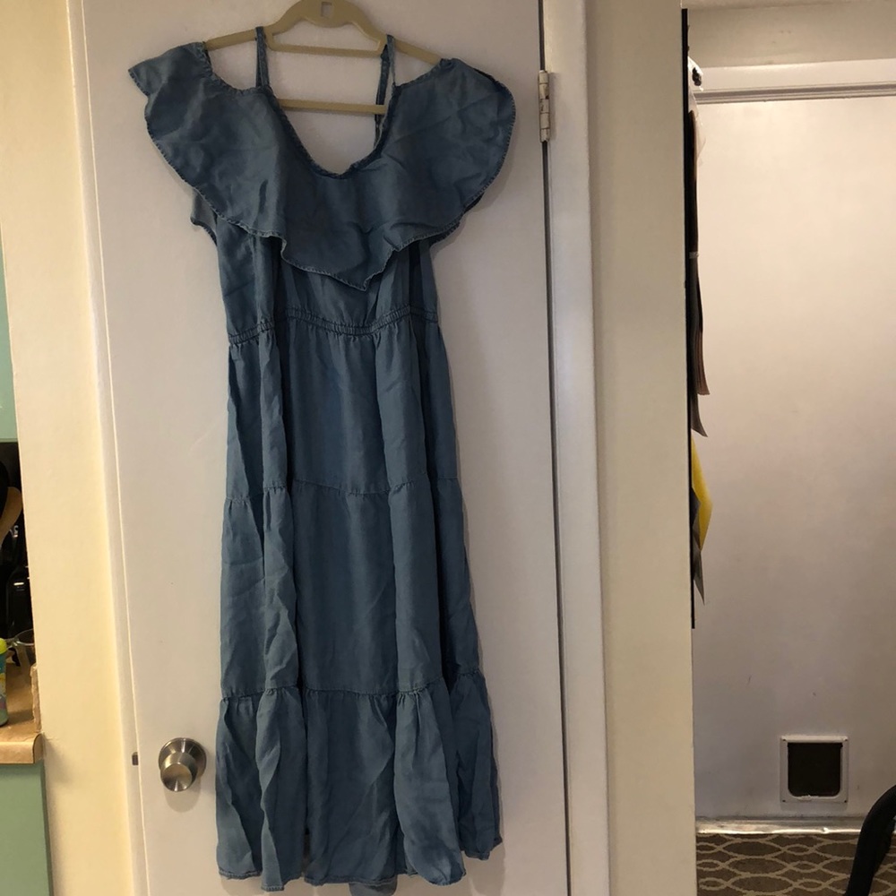 Cold- Shoulder Tiered Dress - Old Navy
